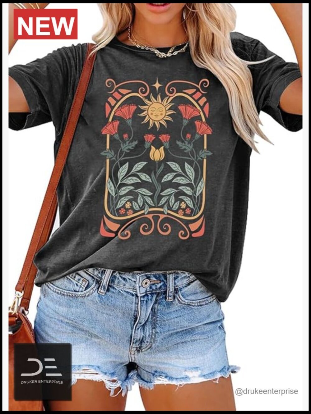 Women's Graphic Tee Short Sleeve Summer Top Funny Letter Print Crew Neck Loose